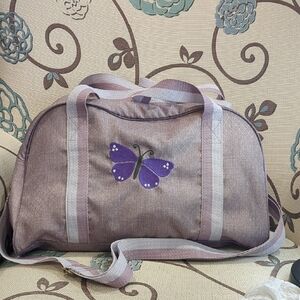 Thirty-One Purple Butterfly Women's Small Duffle Bag